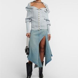 Y/Project Sweater Wool Chain Necklace Ruffle Cardigan Sz EU 38 US 6